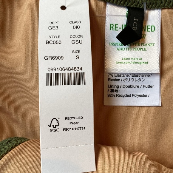 J Crew textured high rise green bikini bottoms NWT - Picture 3 of 5